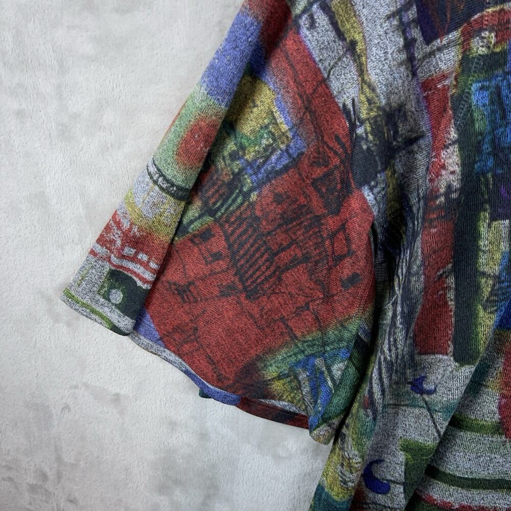 Inoah Abstract Art Print Swing Top Med Made In USA Lagenlook Boho Whimsigoth - Picture 7 of 10